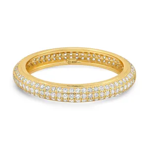 TRIPLE ROW PAVE ETERNITY RING, GOLD