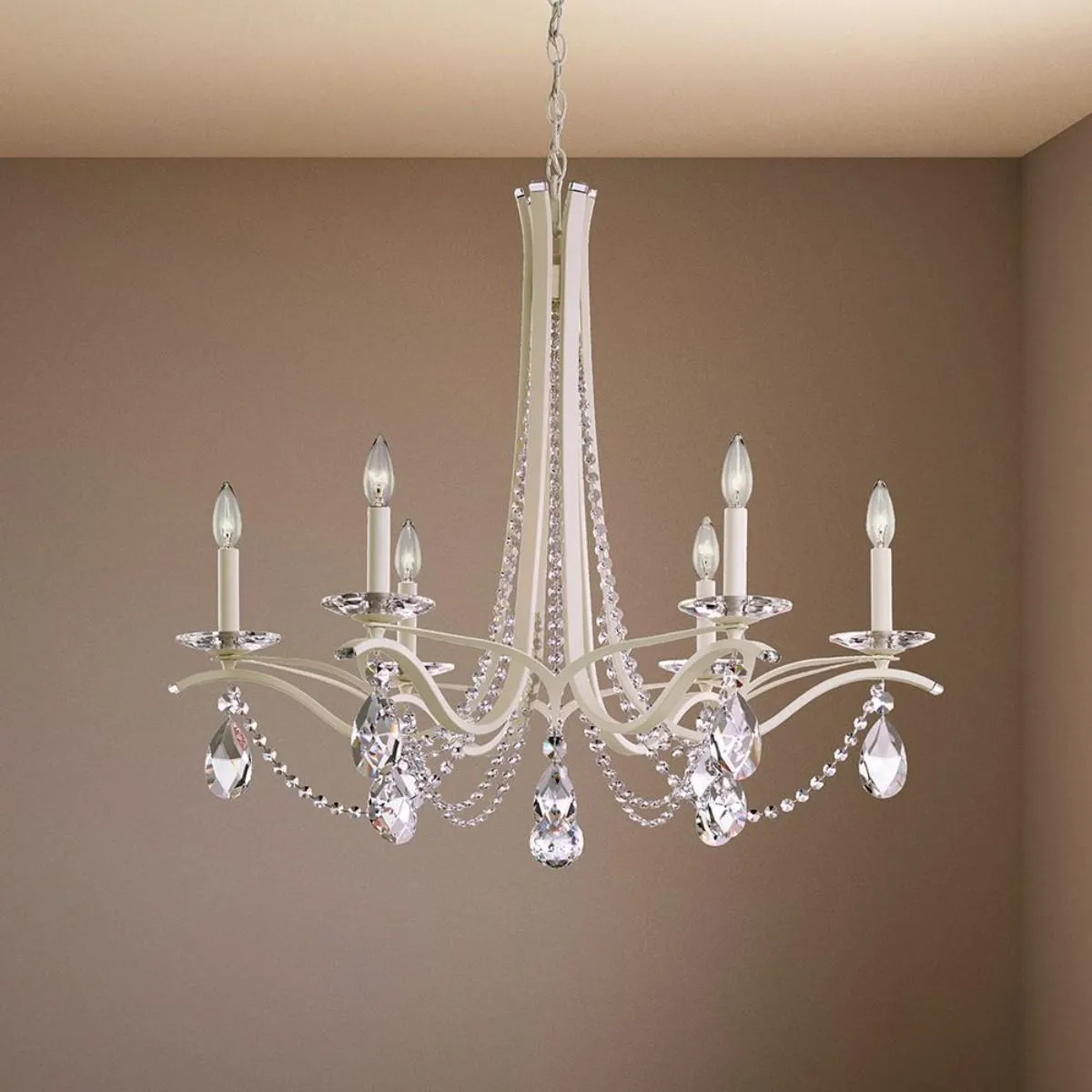 Vesca 6 Light Heirloom Bronze Chandelier with Clear Heritage Crystals