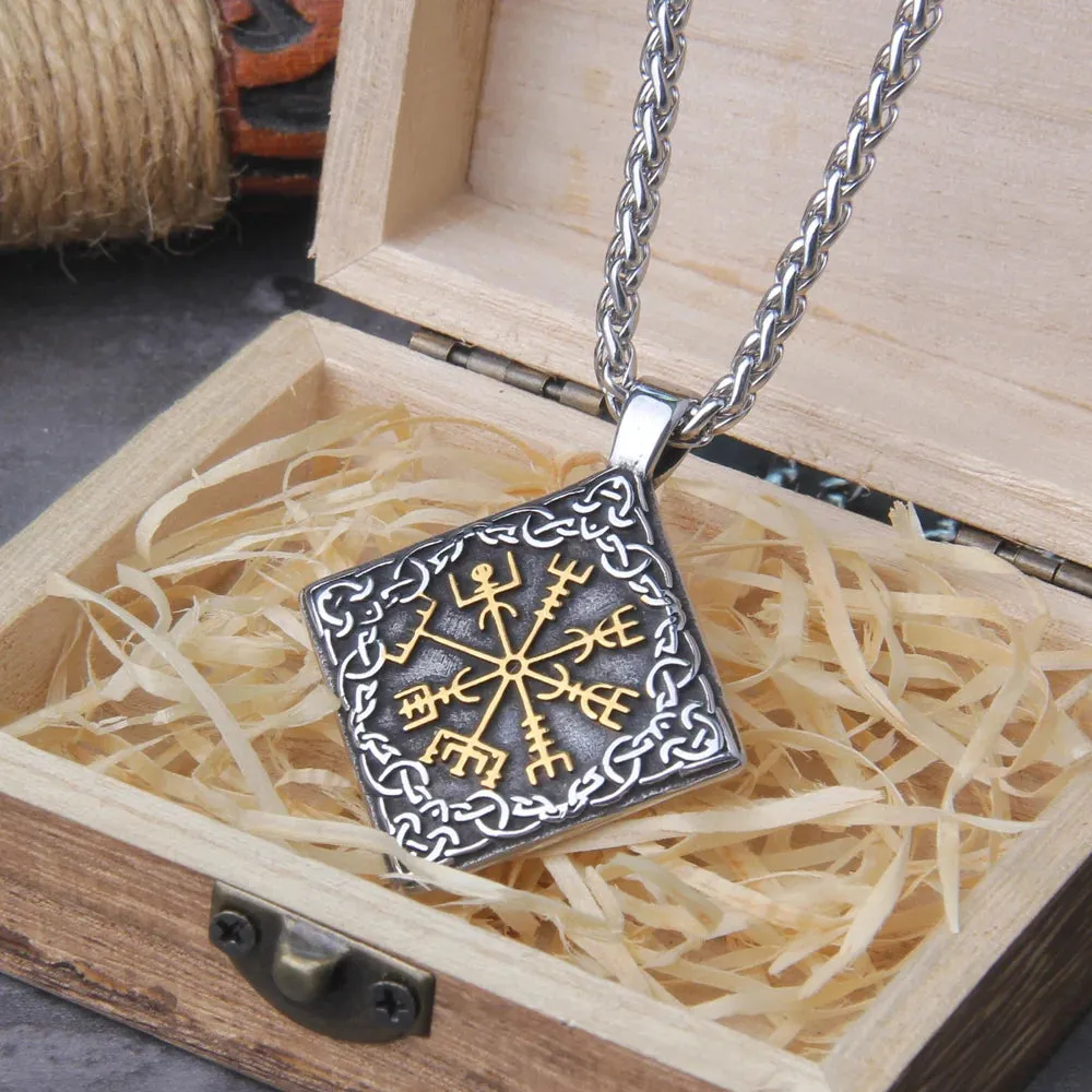 Vintage Compass Viking Necklace