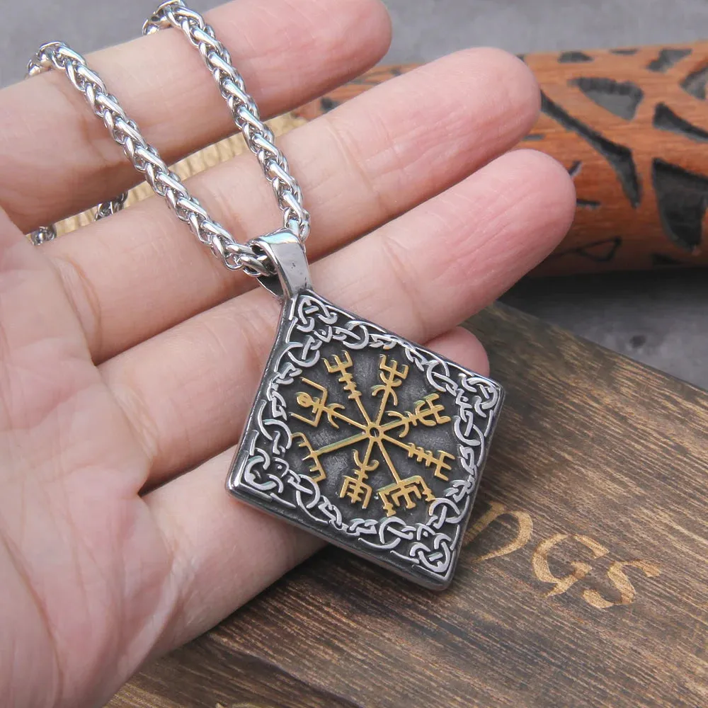 Vintage Compass Viking Necklace