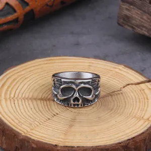 Vintage High Quality Skeleton Skull Finger Viking Ring