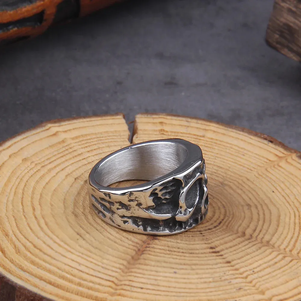 Vintage High Quality Skeleton Skull Finger Viking Ring