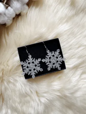 White christmas snowflakes earrings | light acetate laser cut | acrylic snowflake shaped earrings | christmas gift