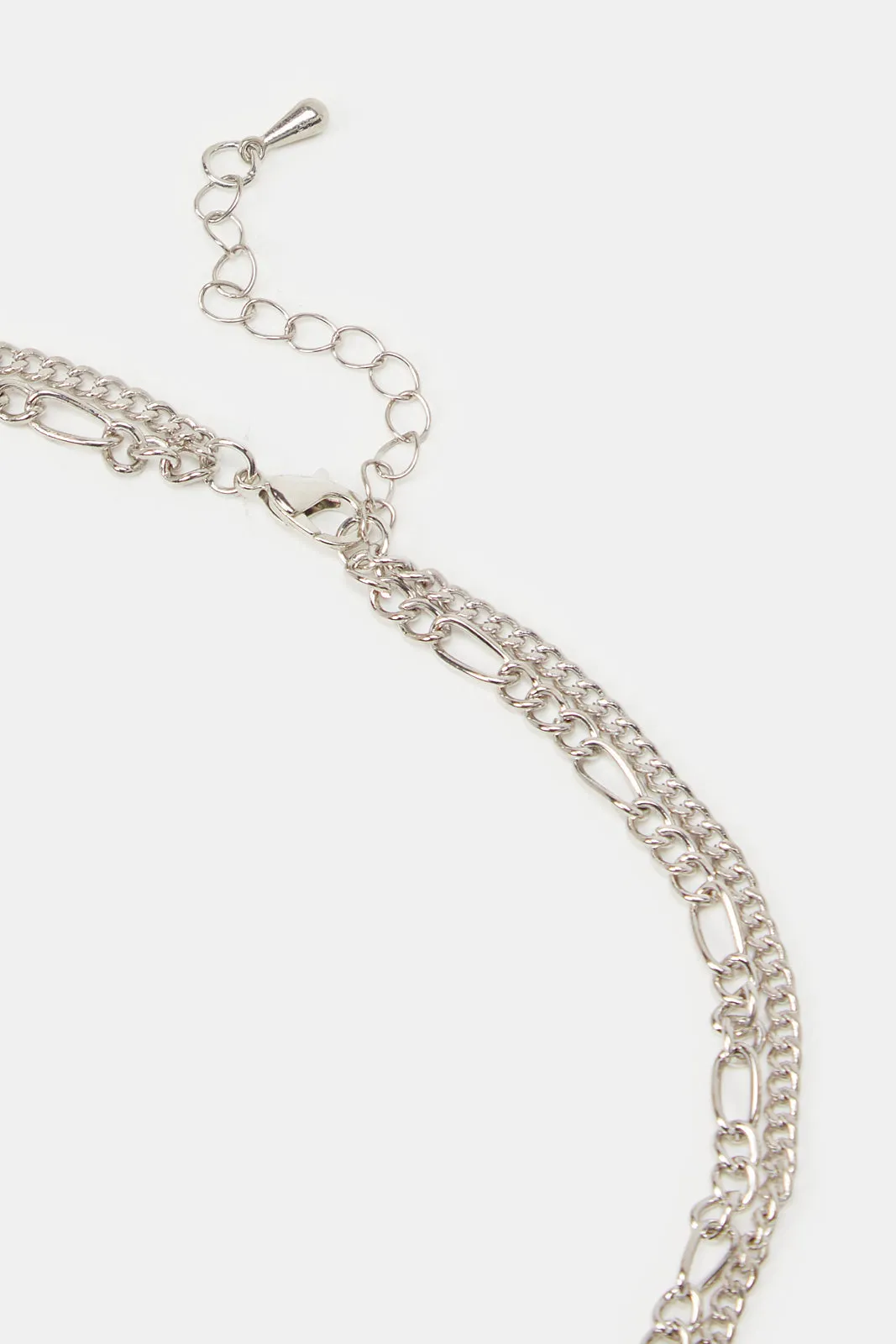 Women Silver layerd Necklace