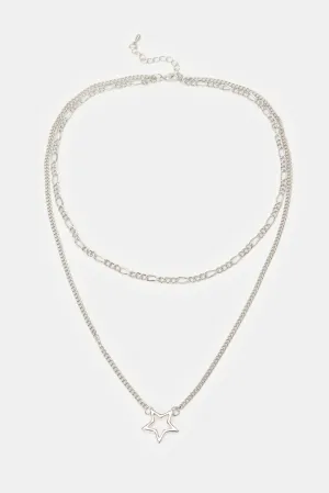 Women Silver layerd Necklace