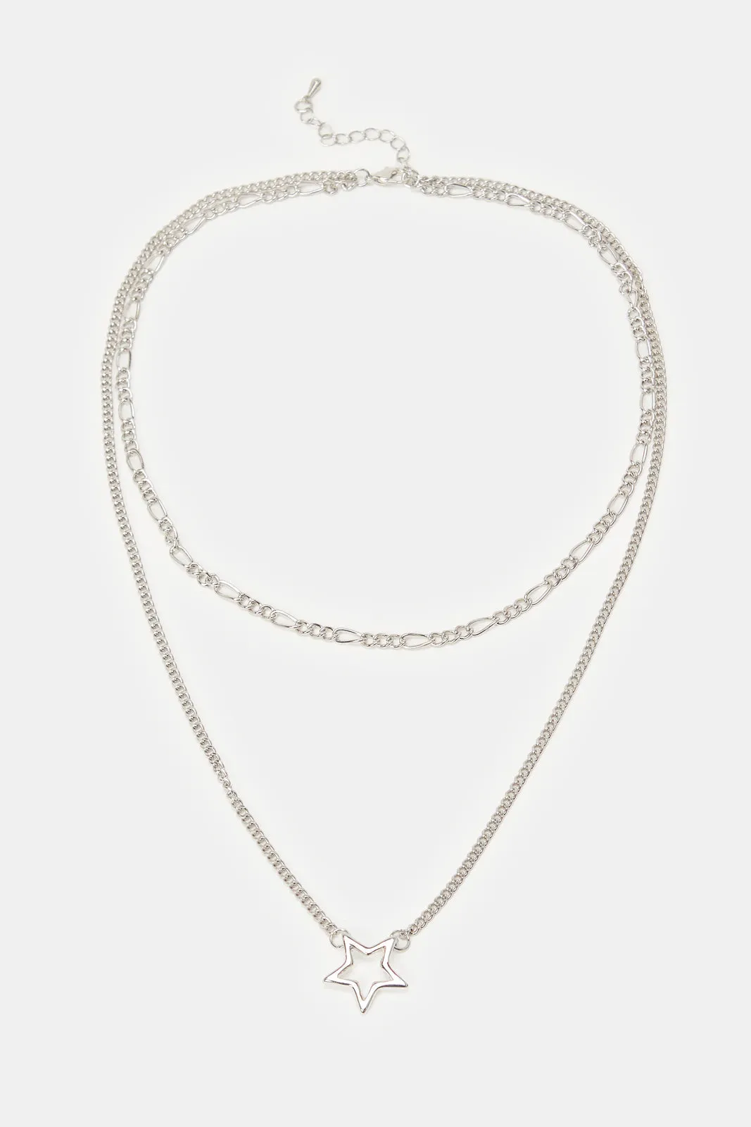 Women Silver layerd Necklace