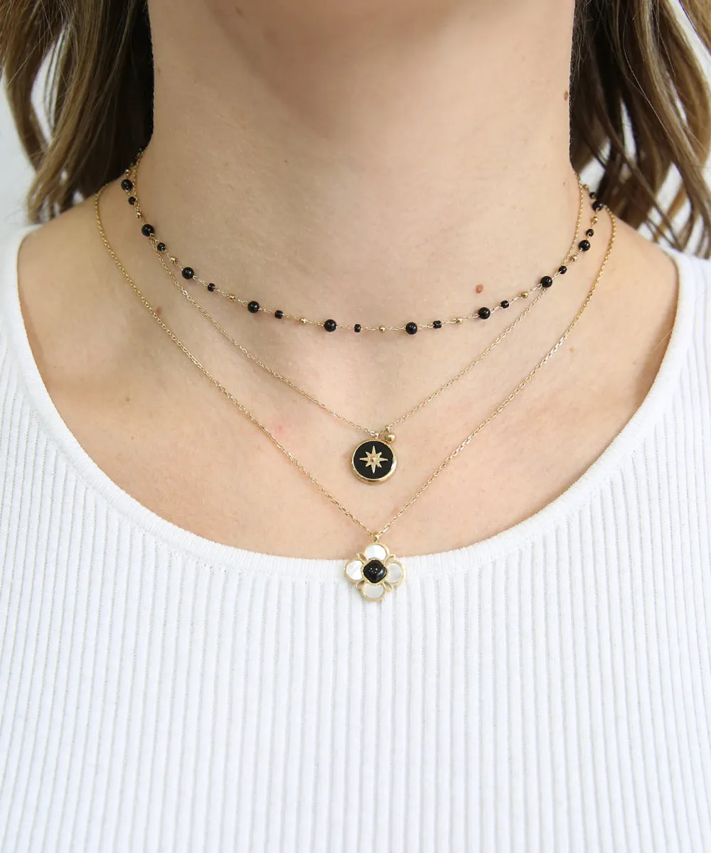 ZAG BIJOUX AMBROSE GOLD NECKLACE BLACK