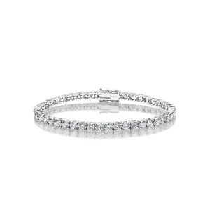 Zuri 9 Carats Round Brilliant Diamond Tennis Bracelet in 14k White Gold 19 Pointer Each Stone